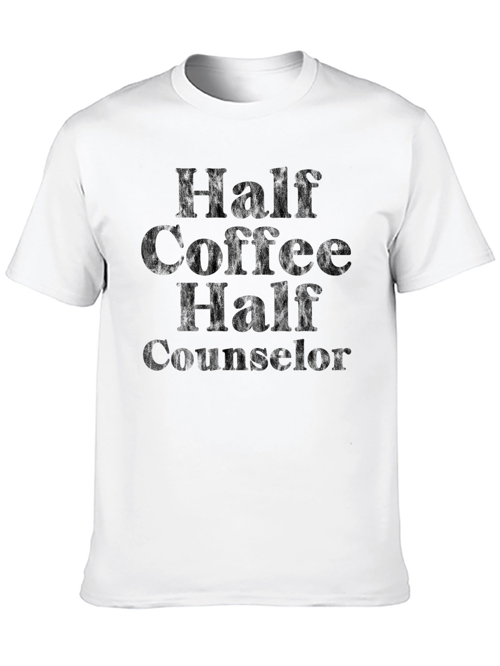 Half Coffee Half Counselor T-Shirt - Black