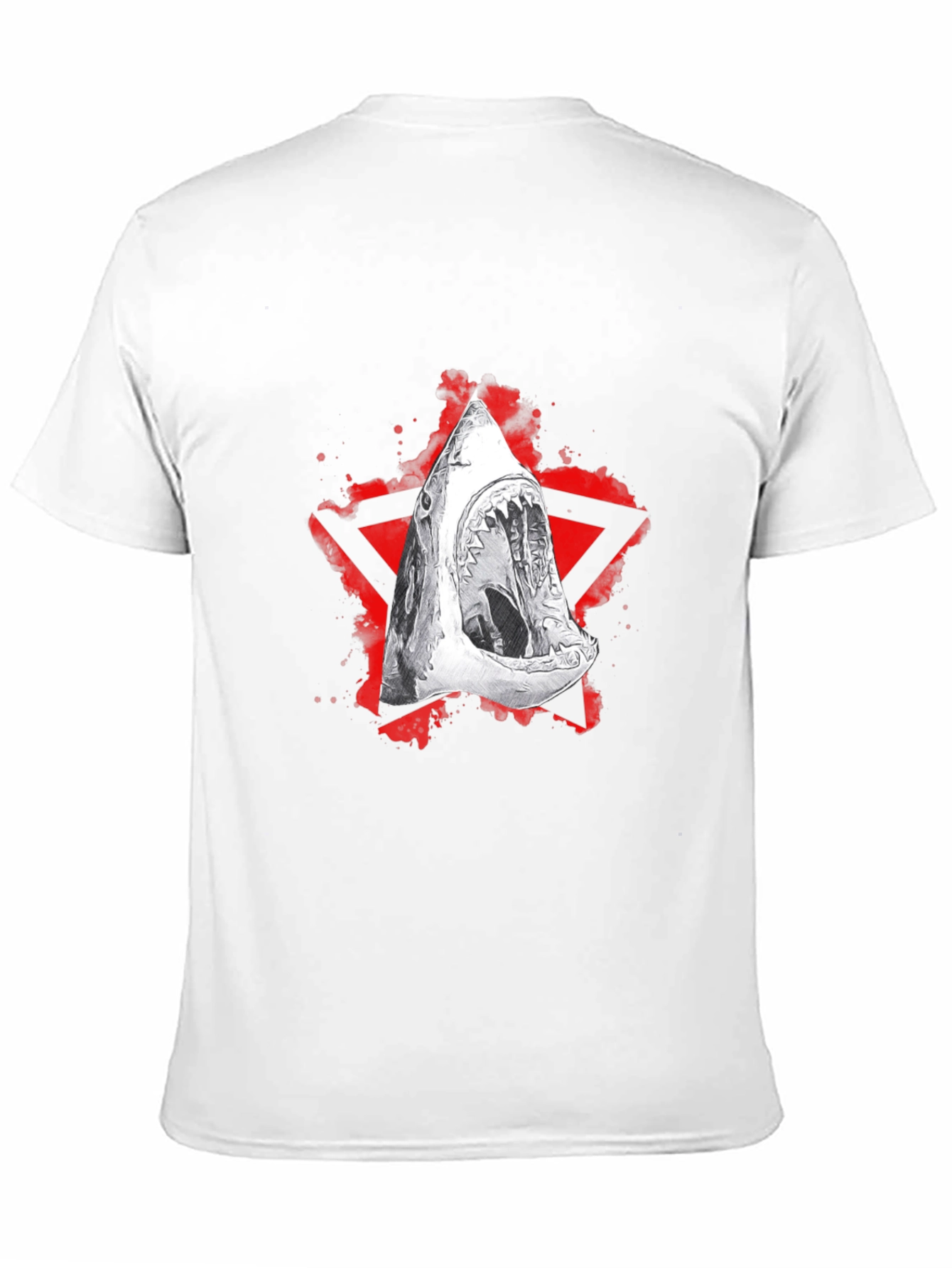 Shark Jaw Graphic Tee - Edgy Red Star Design