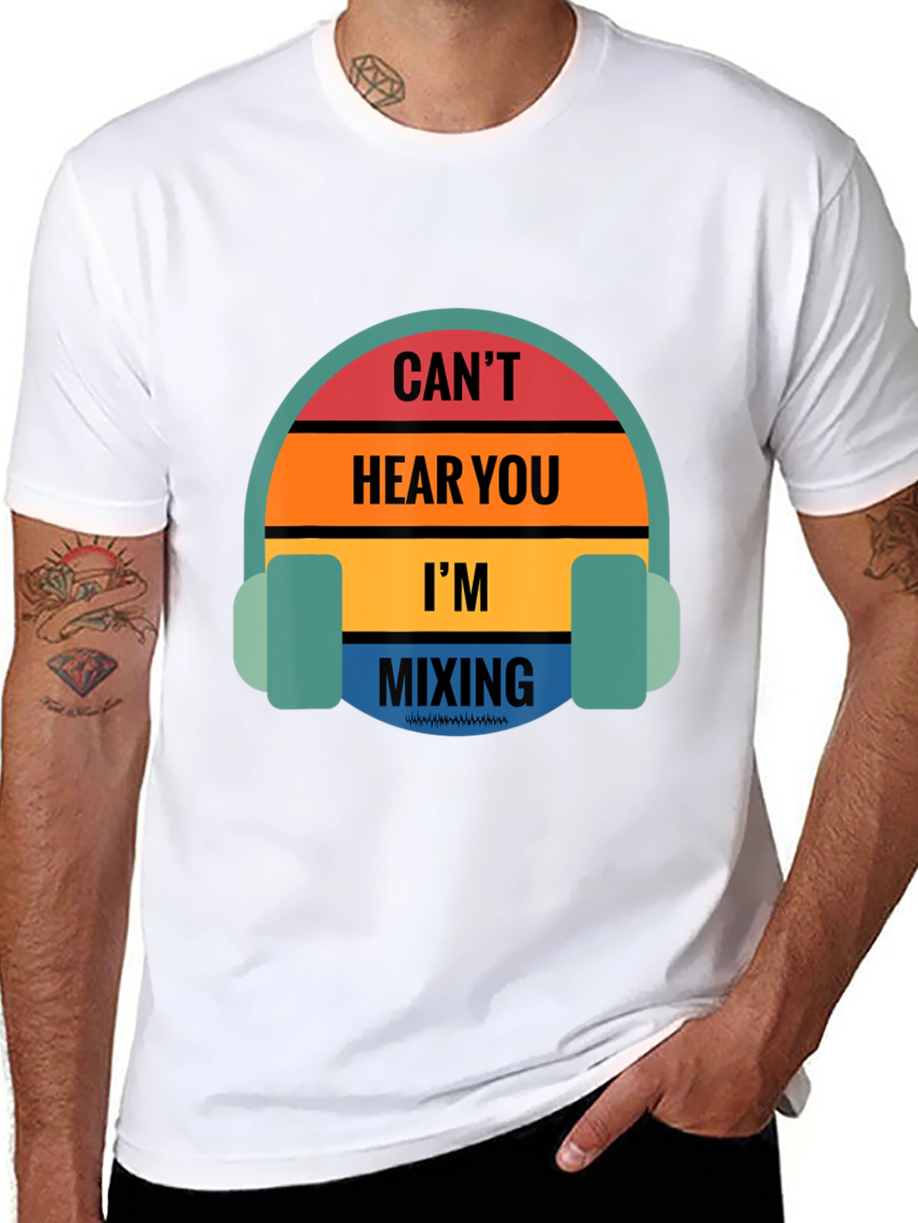 DJ Mixing Music T-Shirt - Cant Hear You