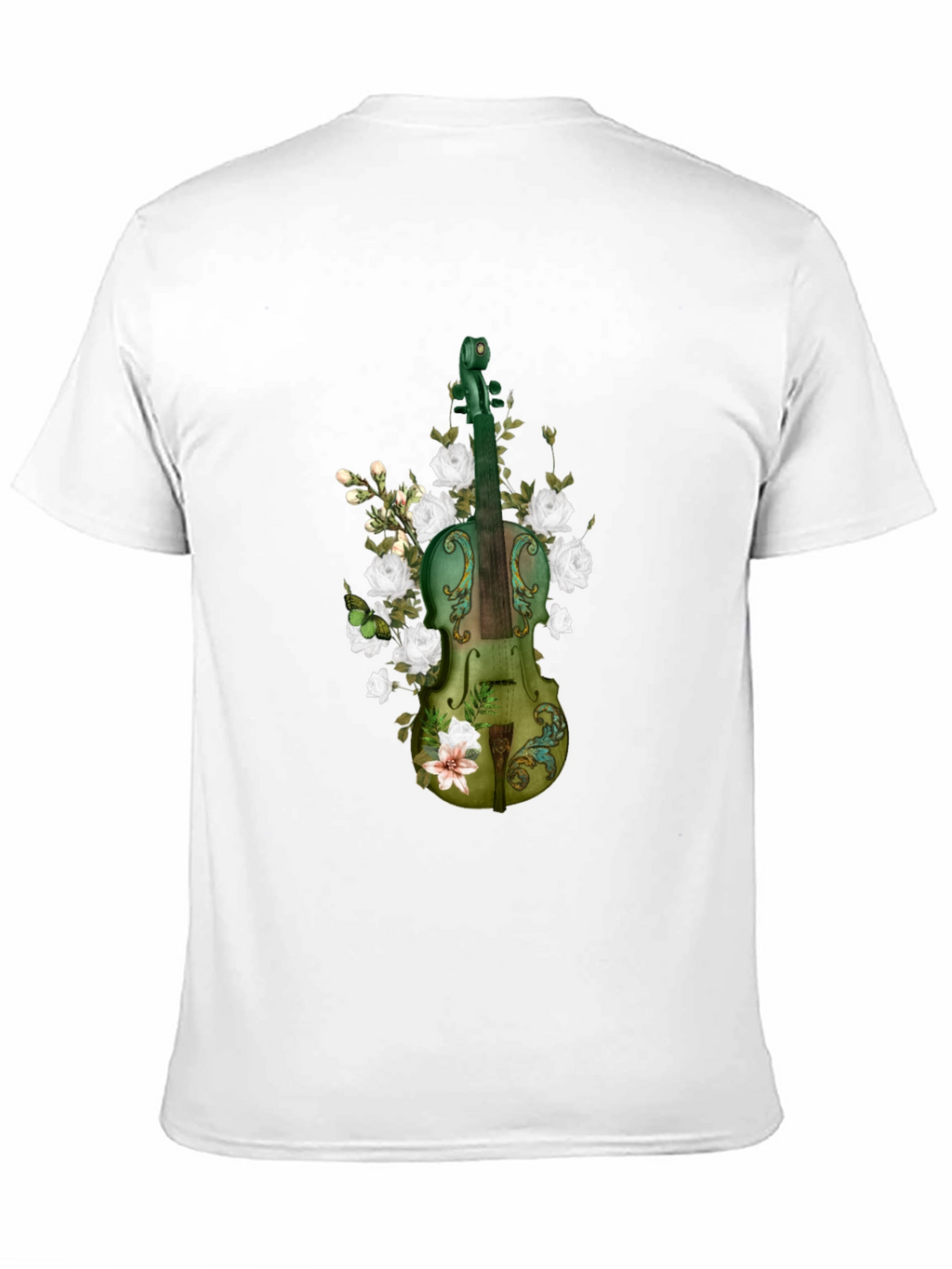 Floral Violin Graphic T-Shirt