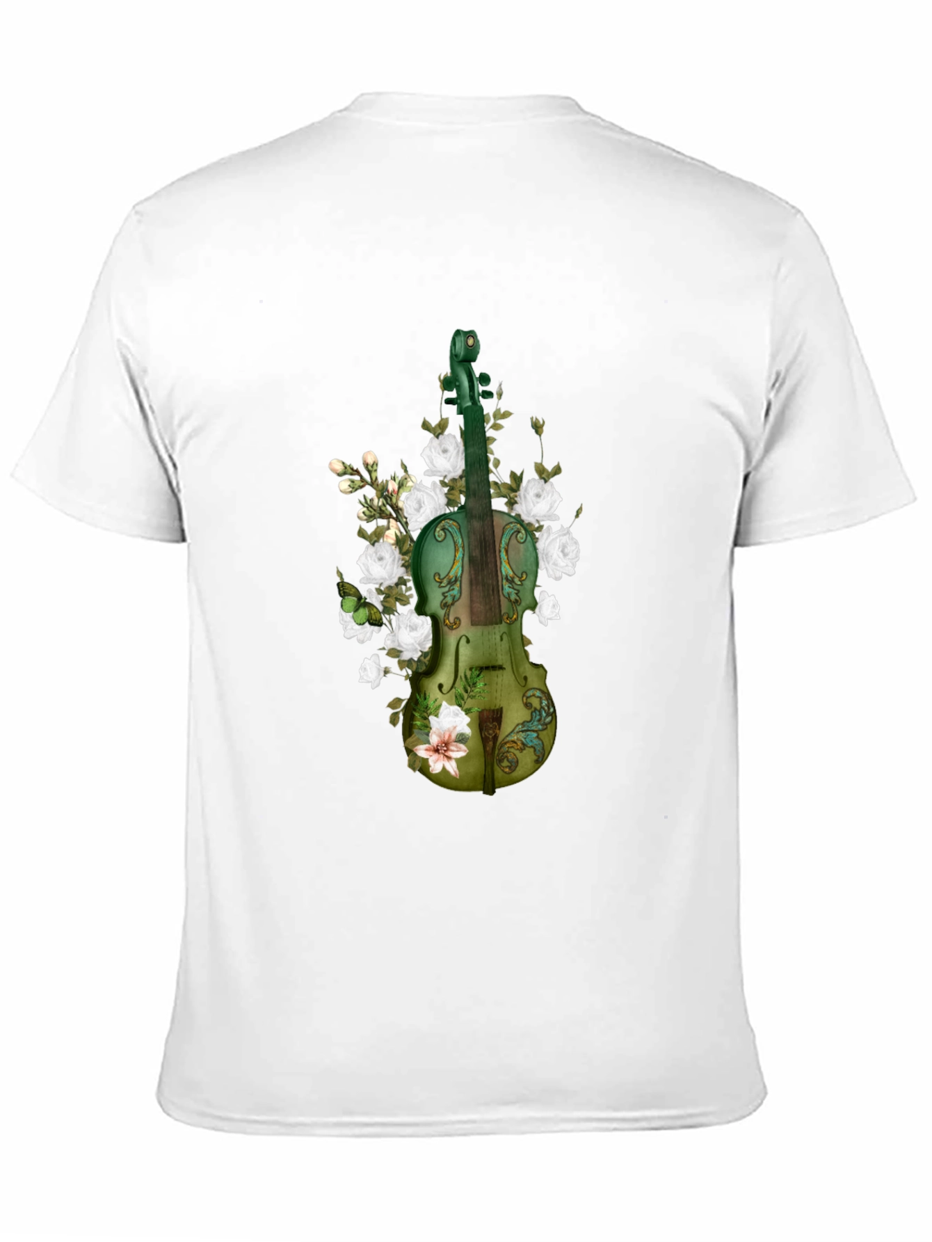 Floral Violin Graphic T-Shirt