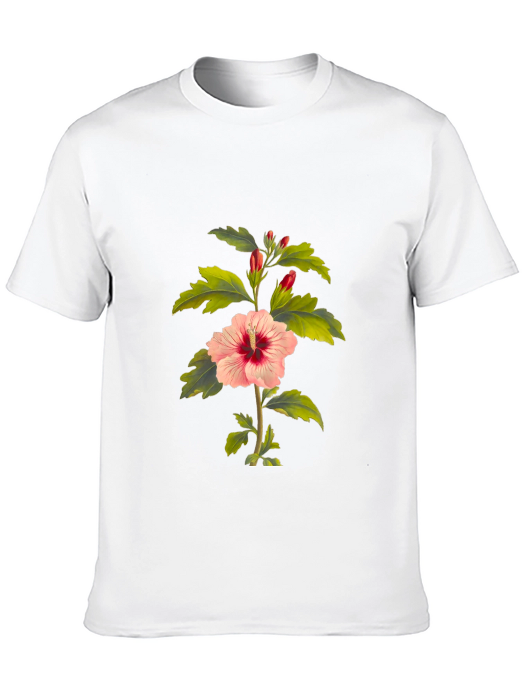 Hibiscus Flower Black T-Shirt
