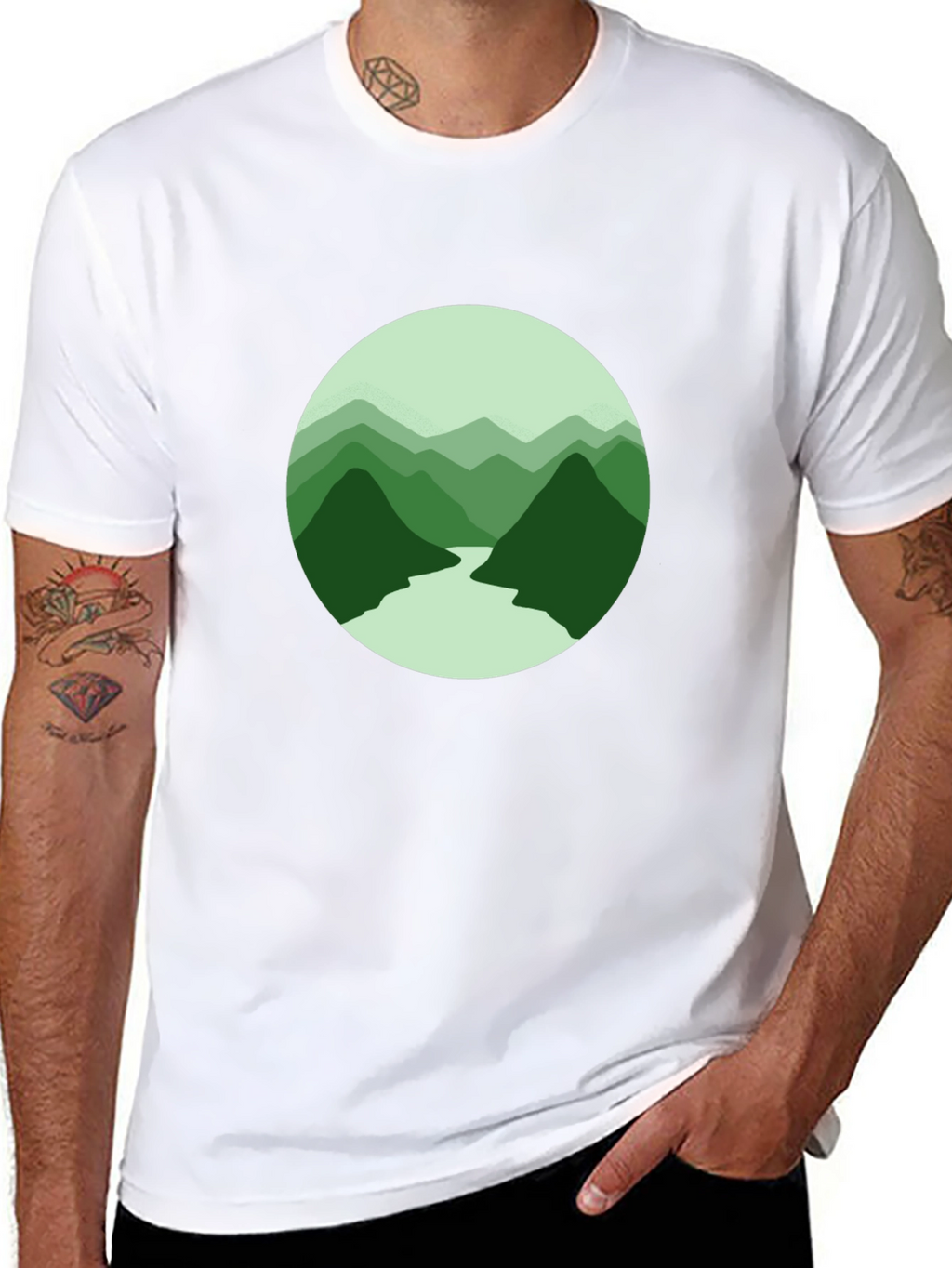 Mountain River Graphic Tee - Black