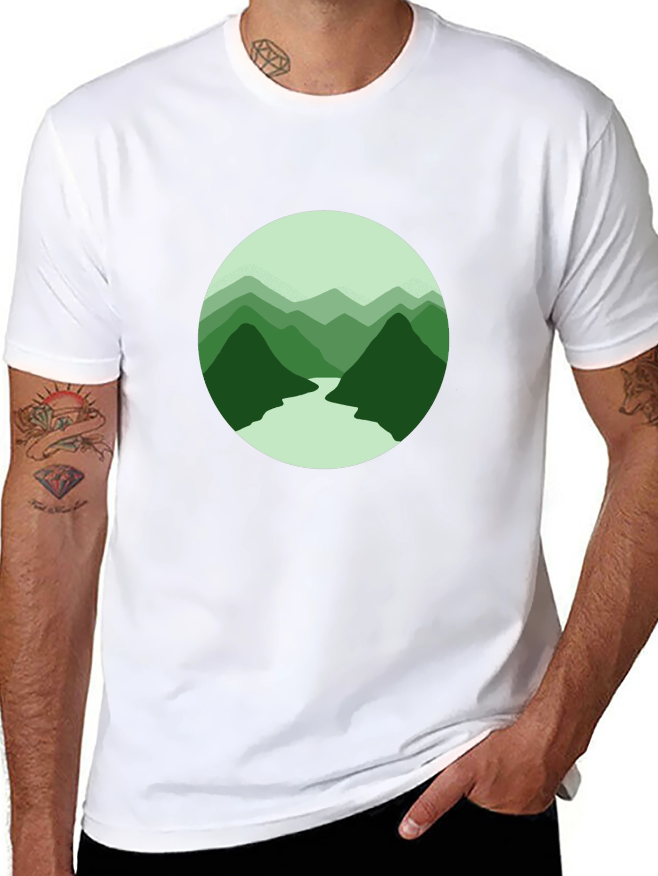 Mountain River Graphic Tee - Black