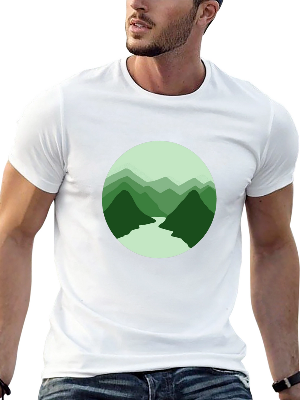 Mountain River Graphic Tee - Black
