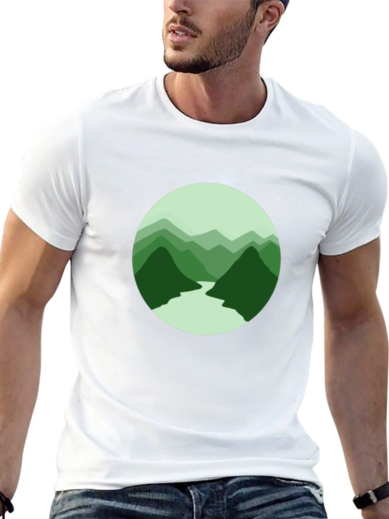 Mountain River Graphic Tee - Black
