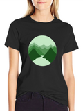 Mountain River Graphic Tee - Black