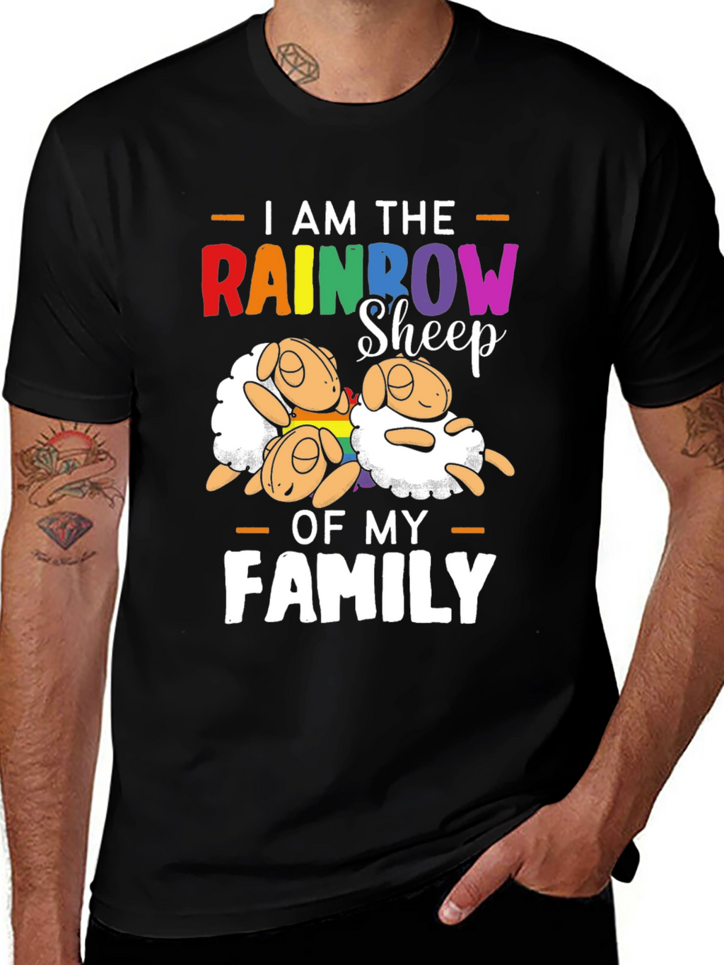Rainbow Sheep Family Pride T-Shirt