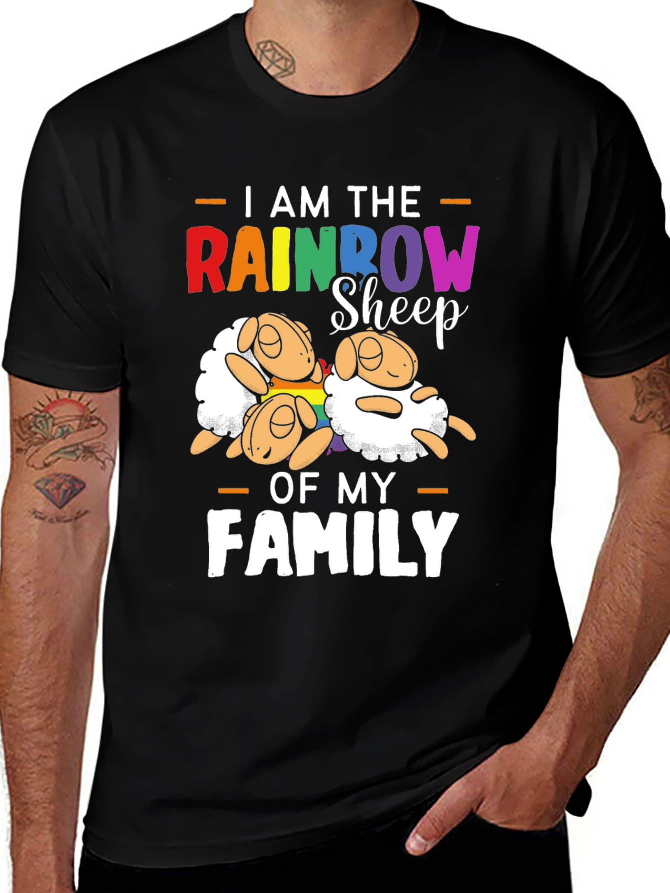 Rainbow Sheep Family Pride T-Shirt