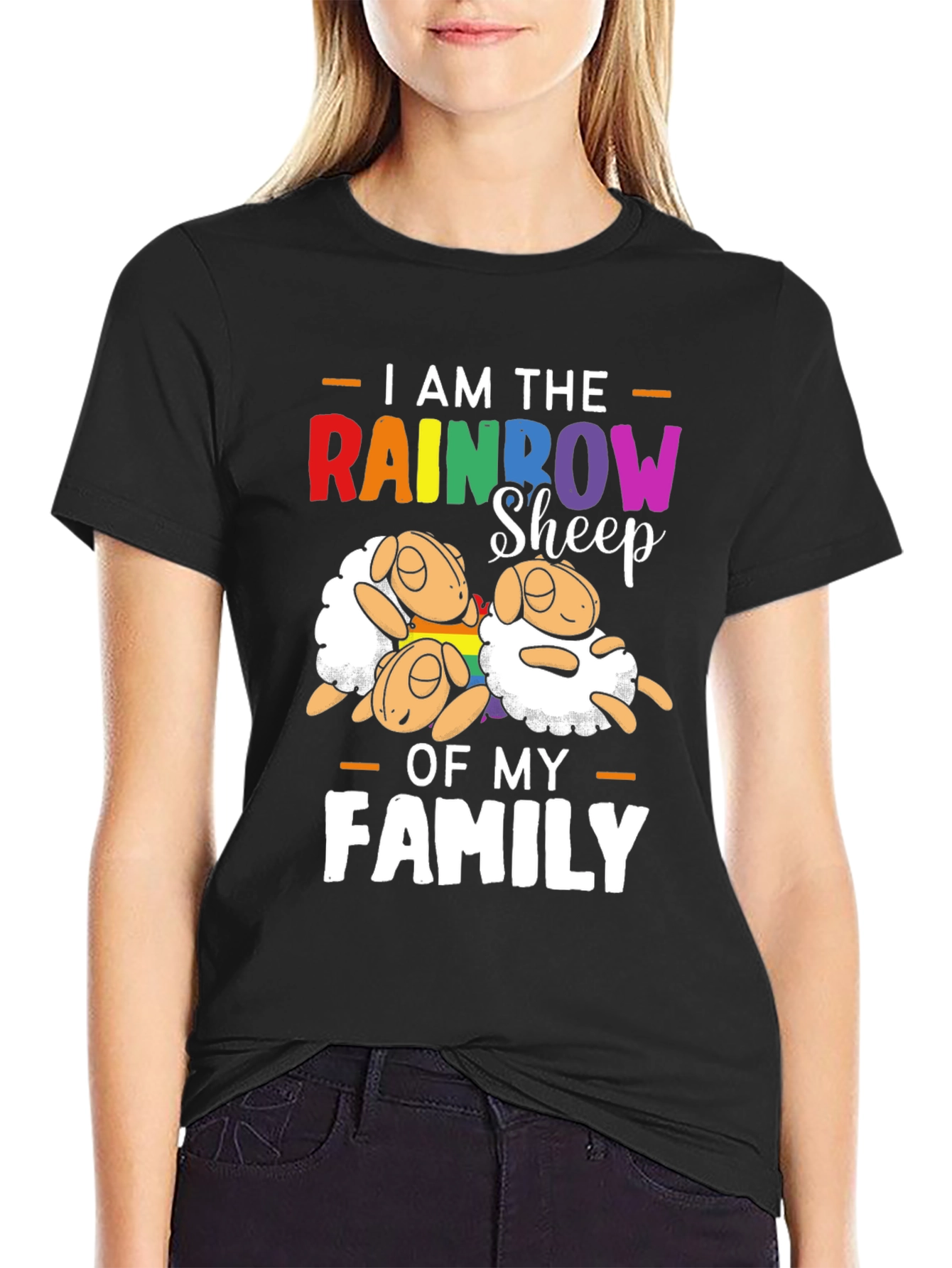 Rainbow Sheep Family Pride T-Shirt