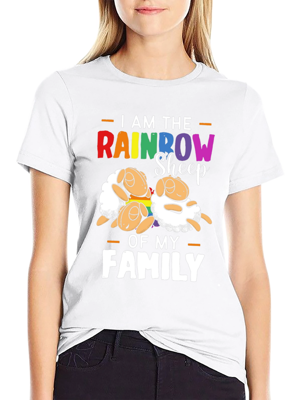 Rainbow Sheep Family Pride T-Shirt