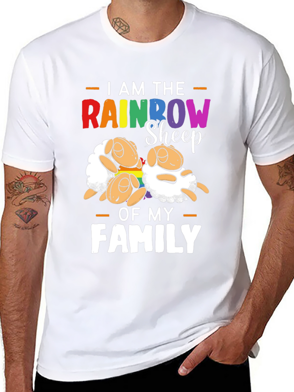 Rainbow Sheep Family Pride T-Shirt