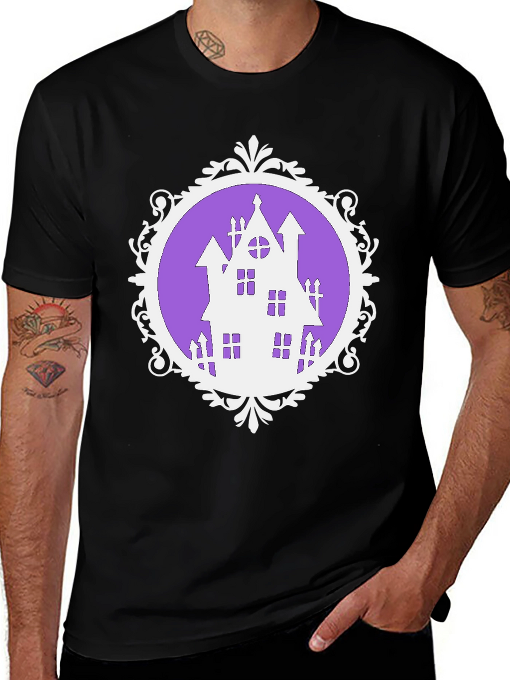 Haunted House Halloween Graphic Tee
