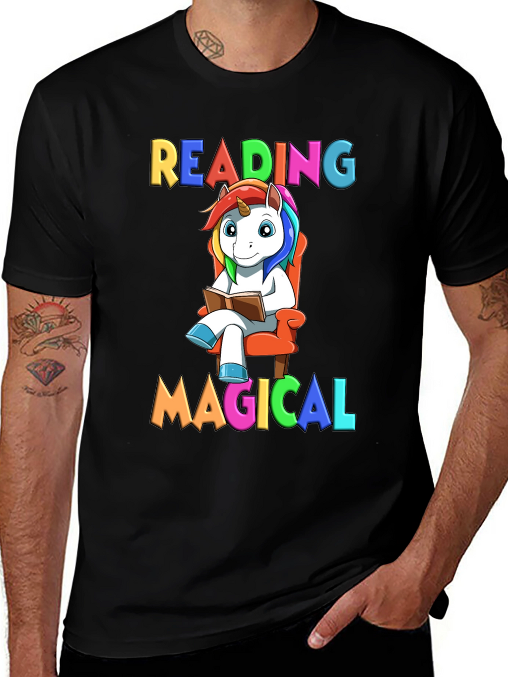 Reading Magical Unicorn T-Shirt