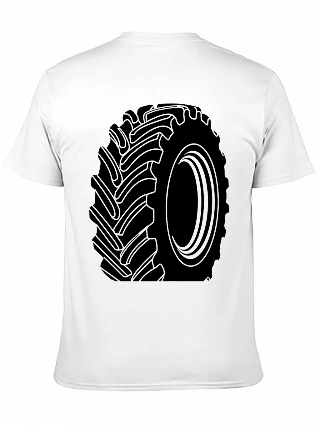 Tractor Tire Graphic Tee - Black Cotton T-Shirt