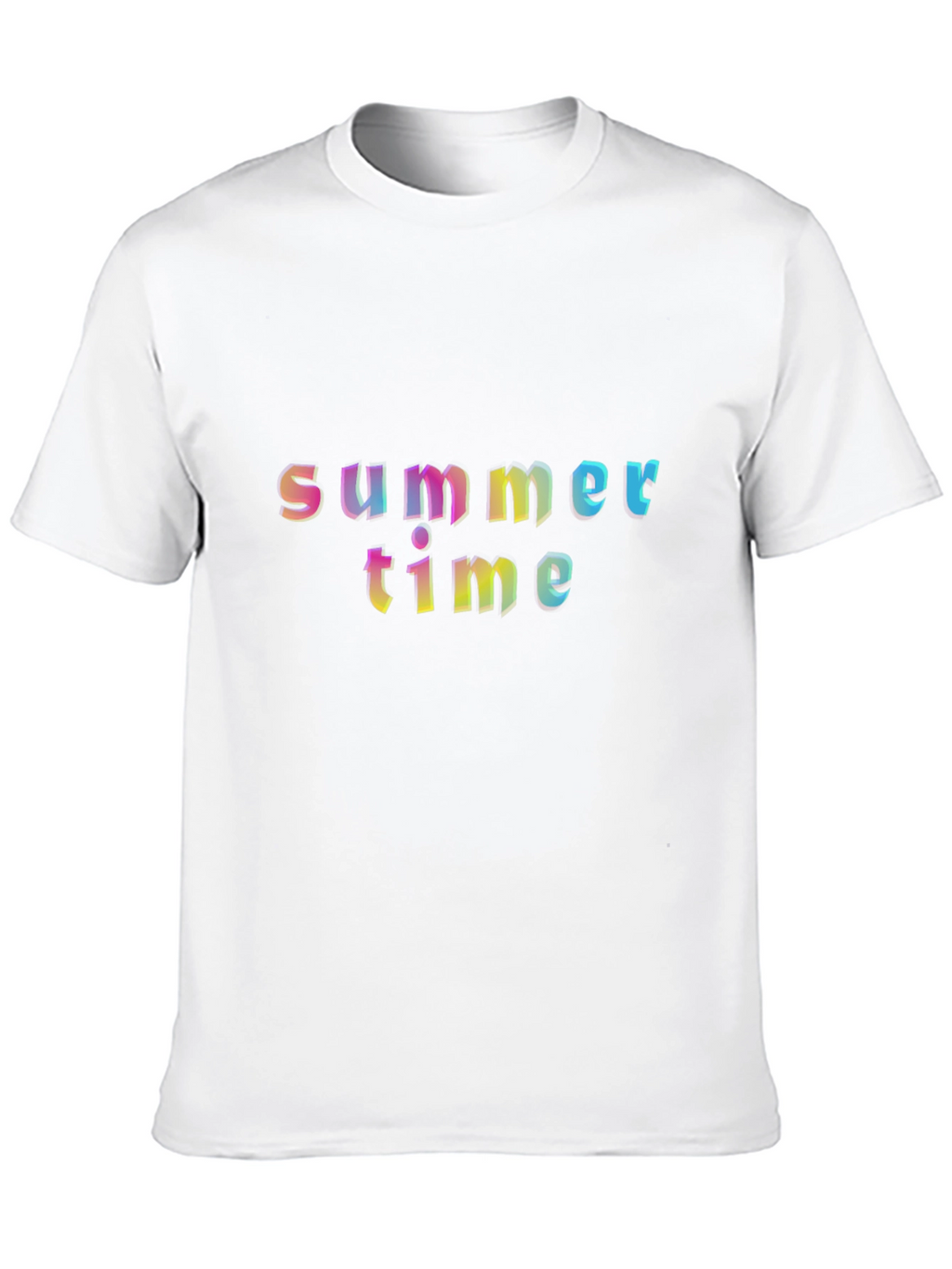 Summer Time Graphic T-Shirt - Rainbow Text Design