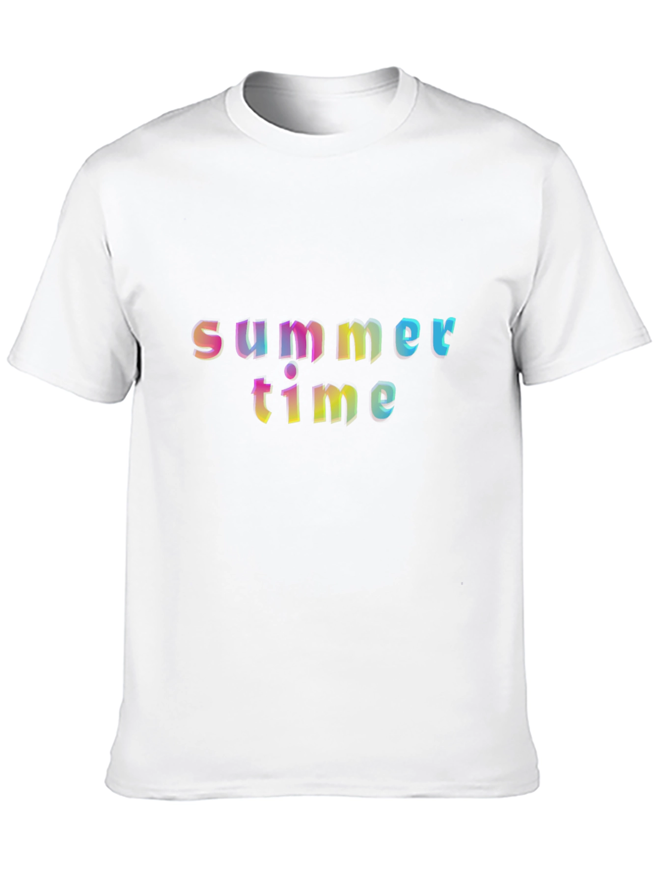 Summer Time Graphic T-Shirt - Rainbow Text Design