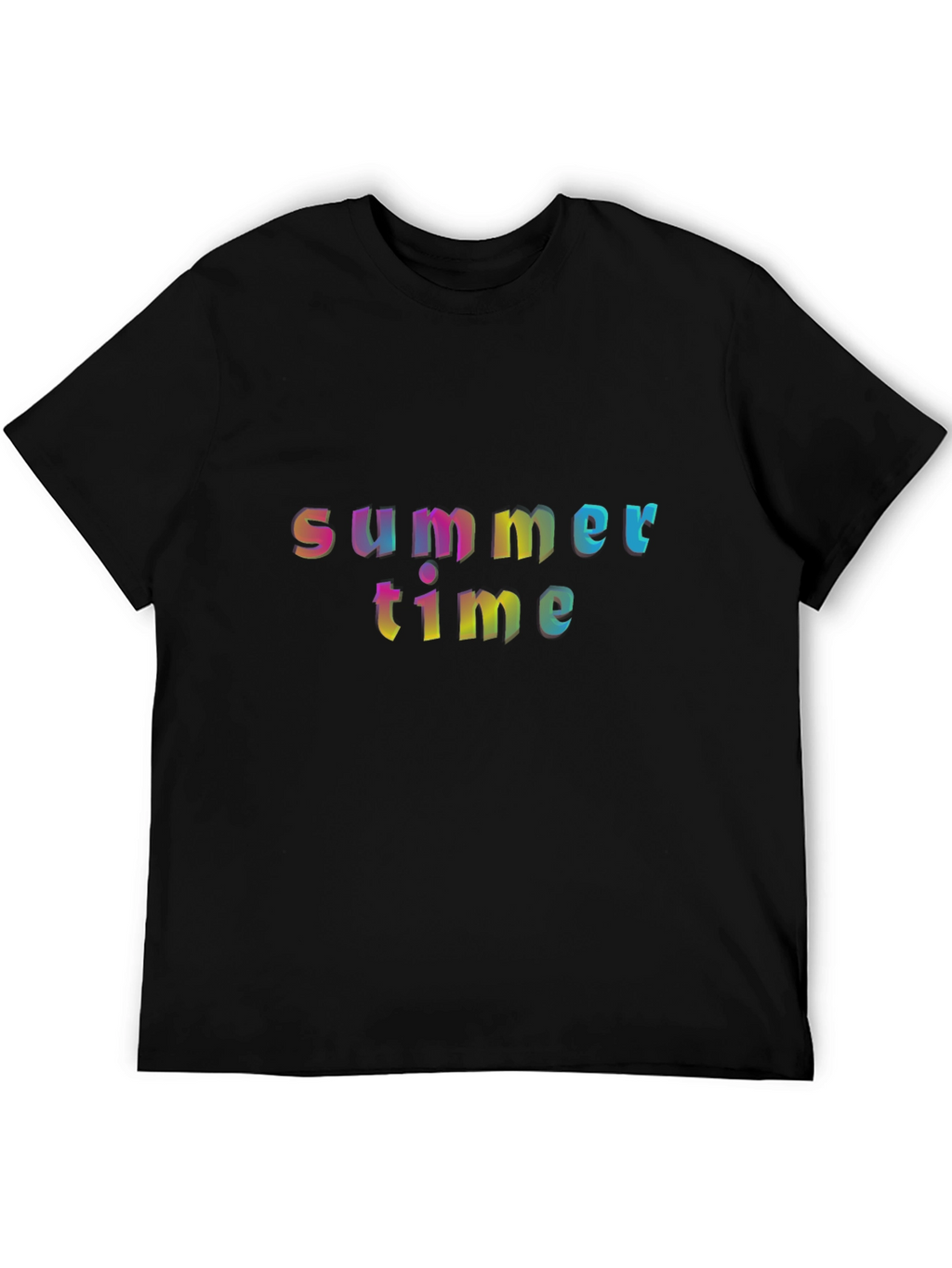 Summer Time Graphic T-Shirt - Rainbow Text Design