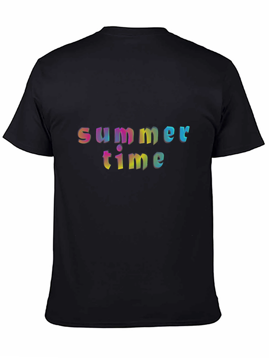 Summer Time Graphic T-Shirt - Rainbow Text Design