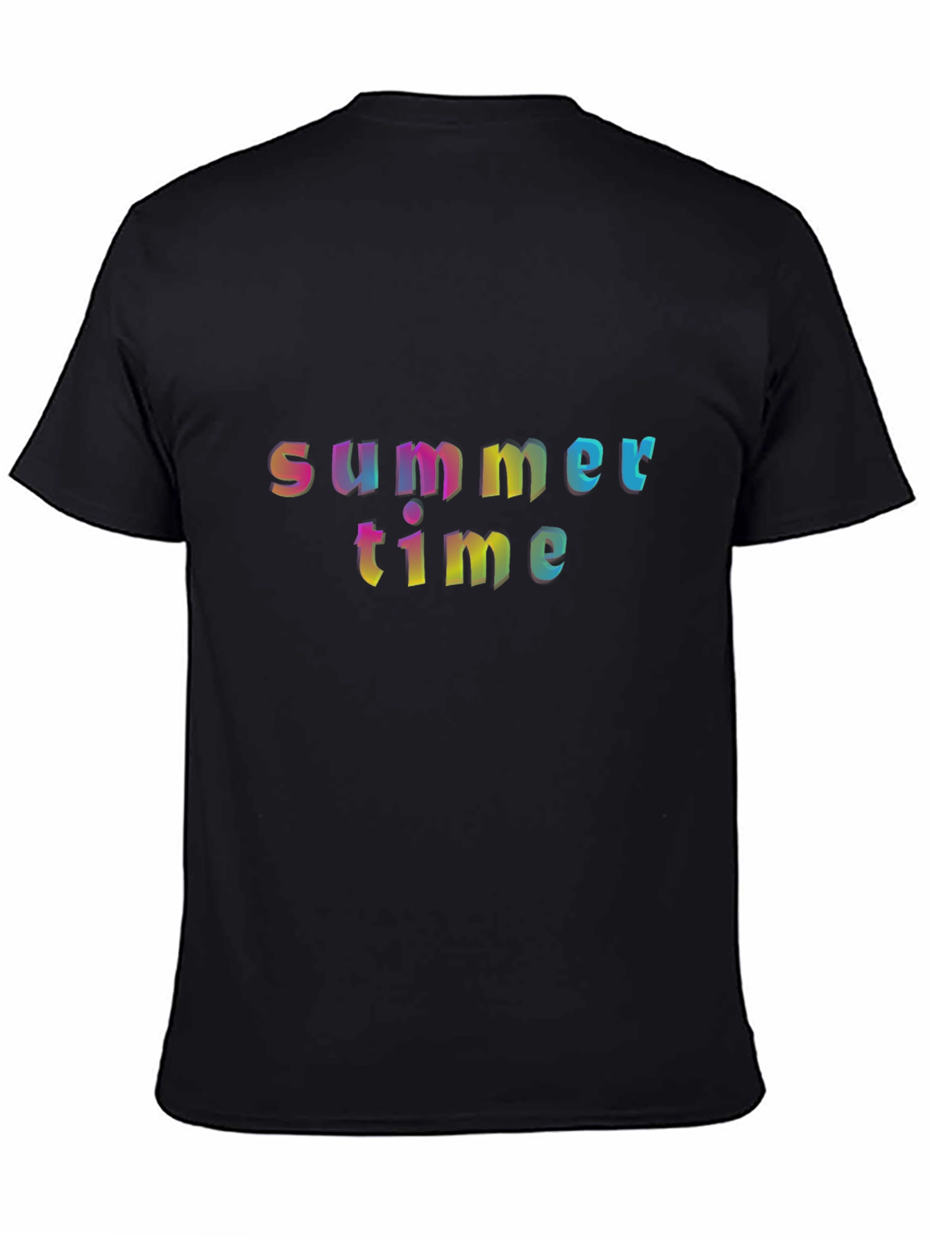 Summer Time Graphic T-Shirt - Rainbow Text Design