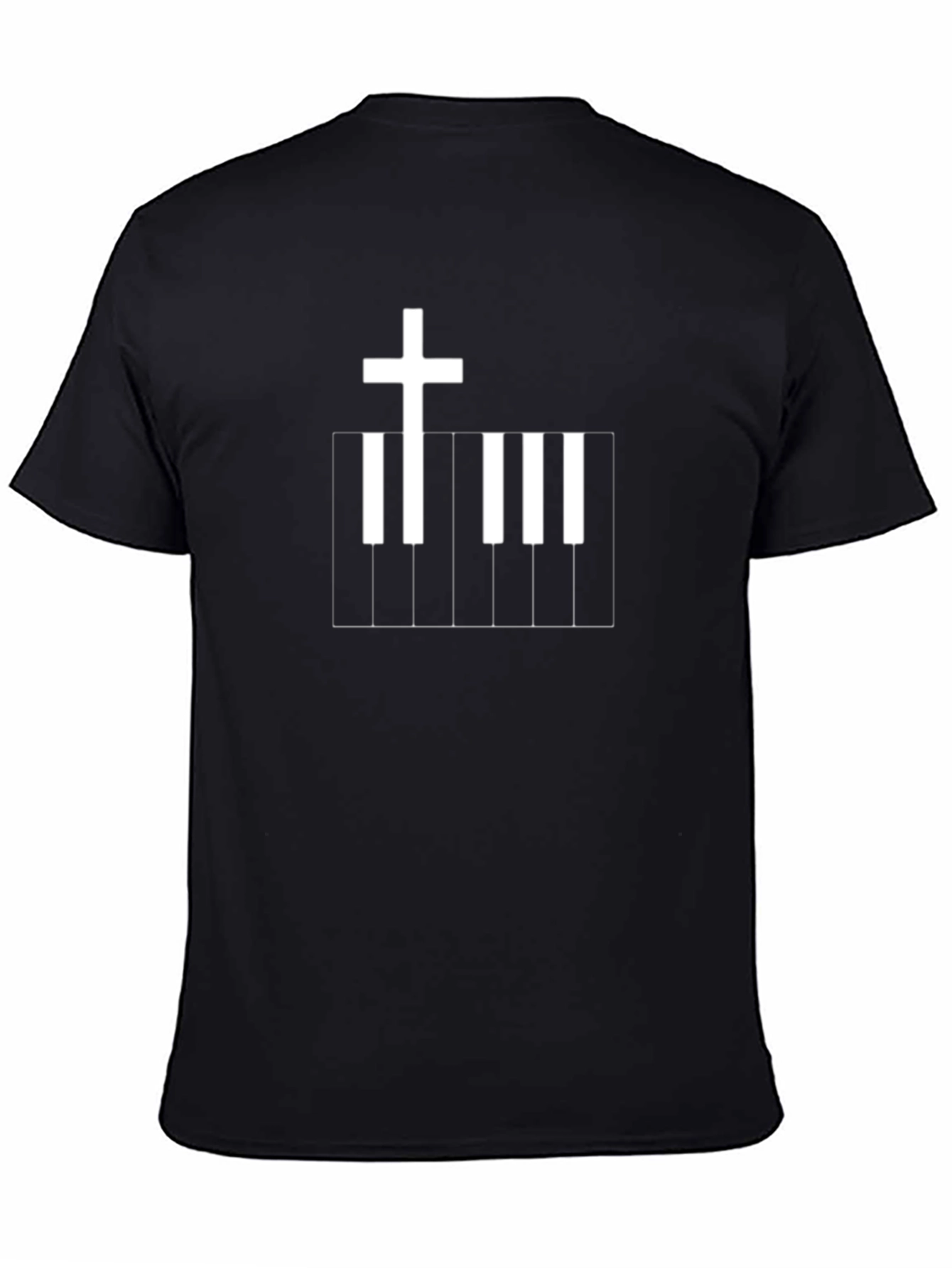 Christian Cross Piano Keyboard Graphic Tee