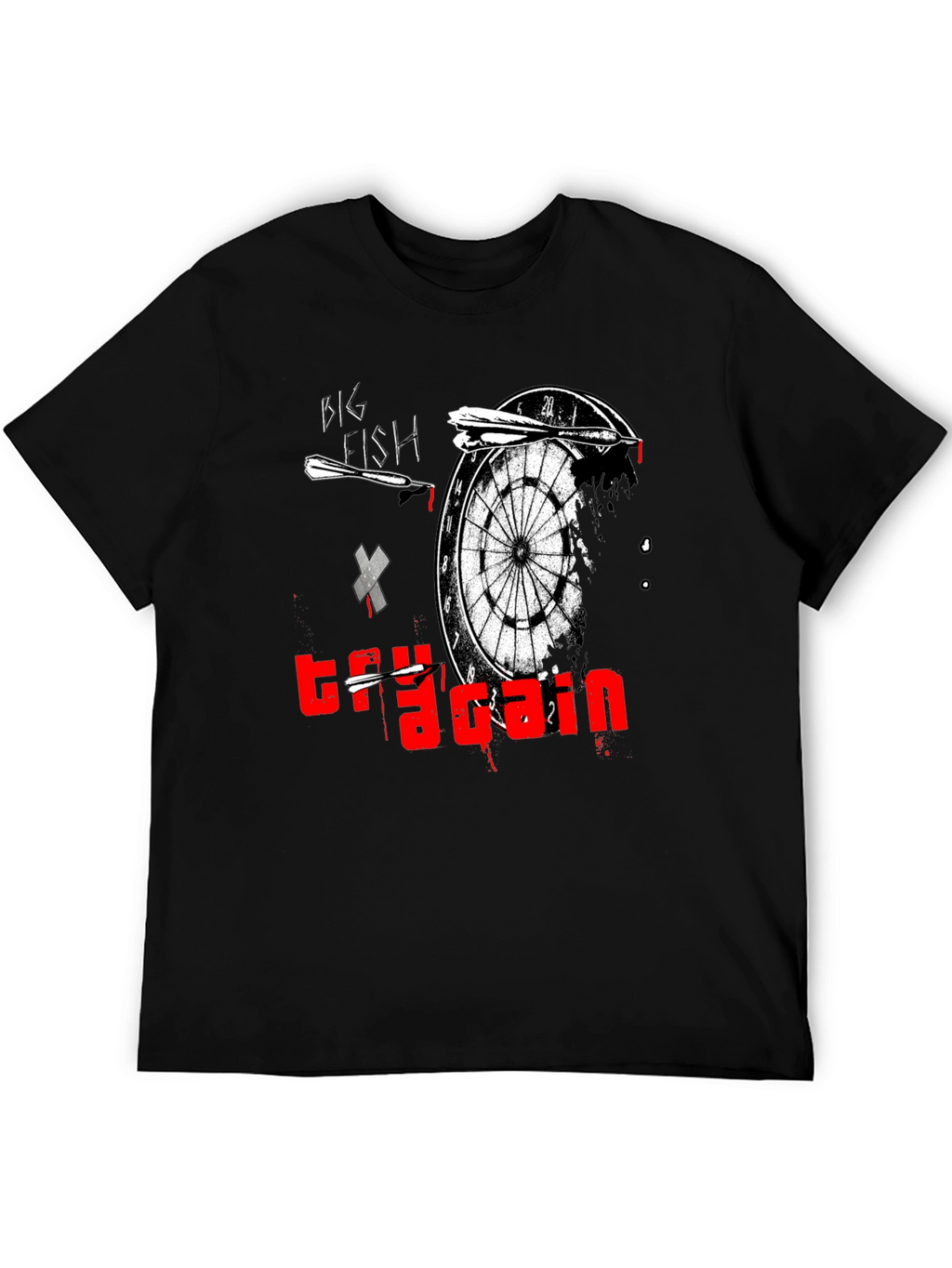 Try Again Dart Board Graphic T-Shirt - Unique Design