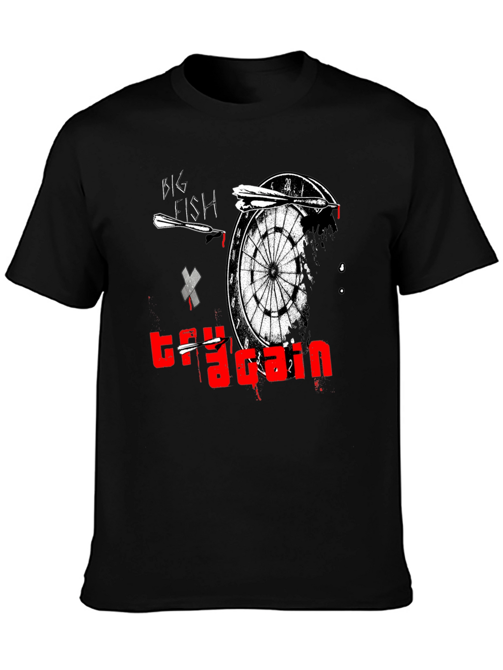 Try Again Dart Board Graphic T-Shirt - Unique Design