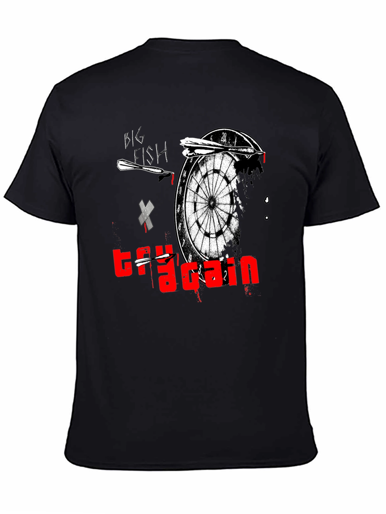 Try Again Dart Board Graphic T-Shirt - Unique Design