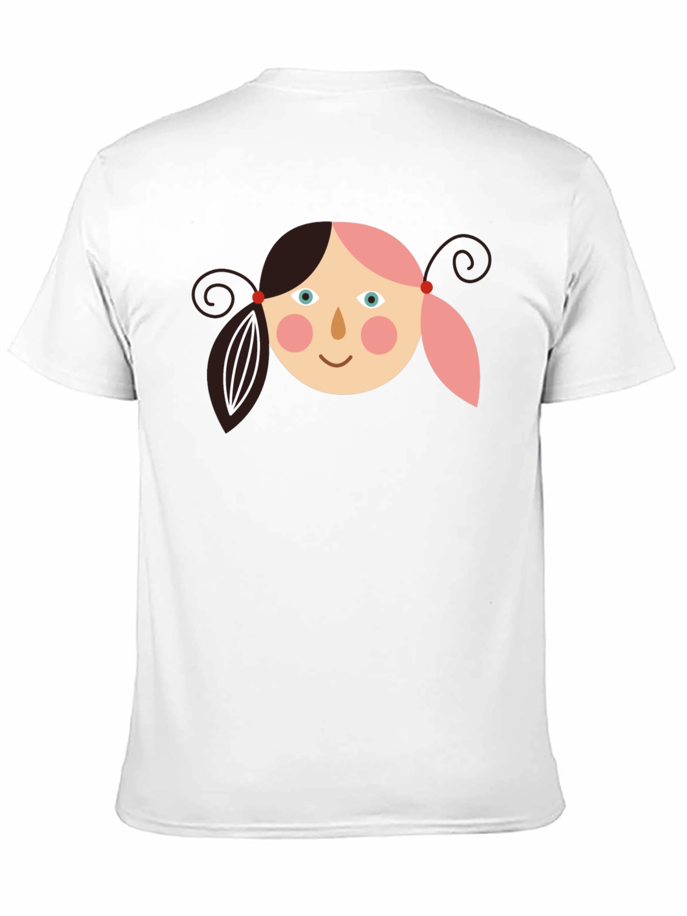 Girl Face Graphic Tee - Black Casual T-Shirt