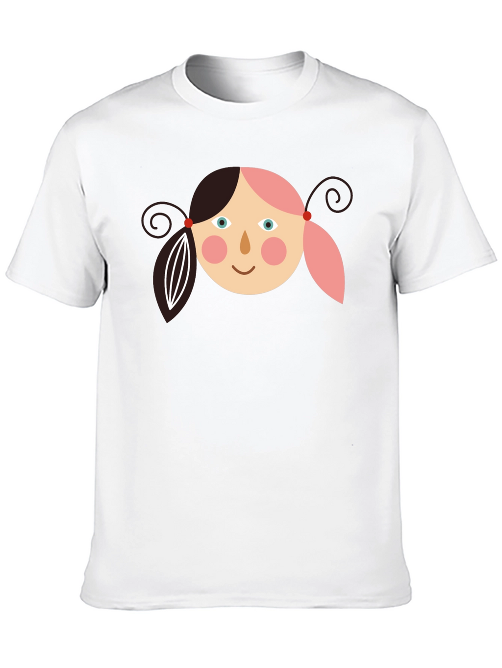 Girl Face Graphic Tee - Black Casual T-Shirt
