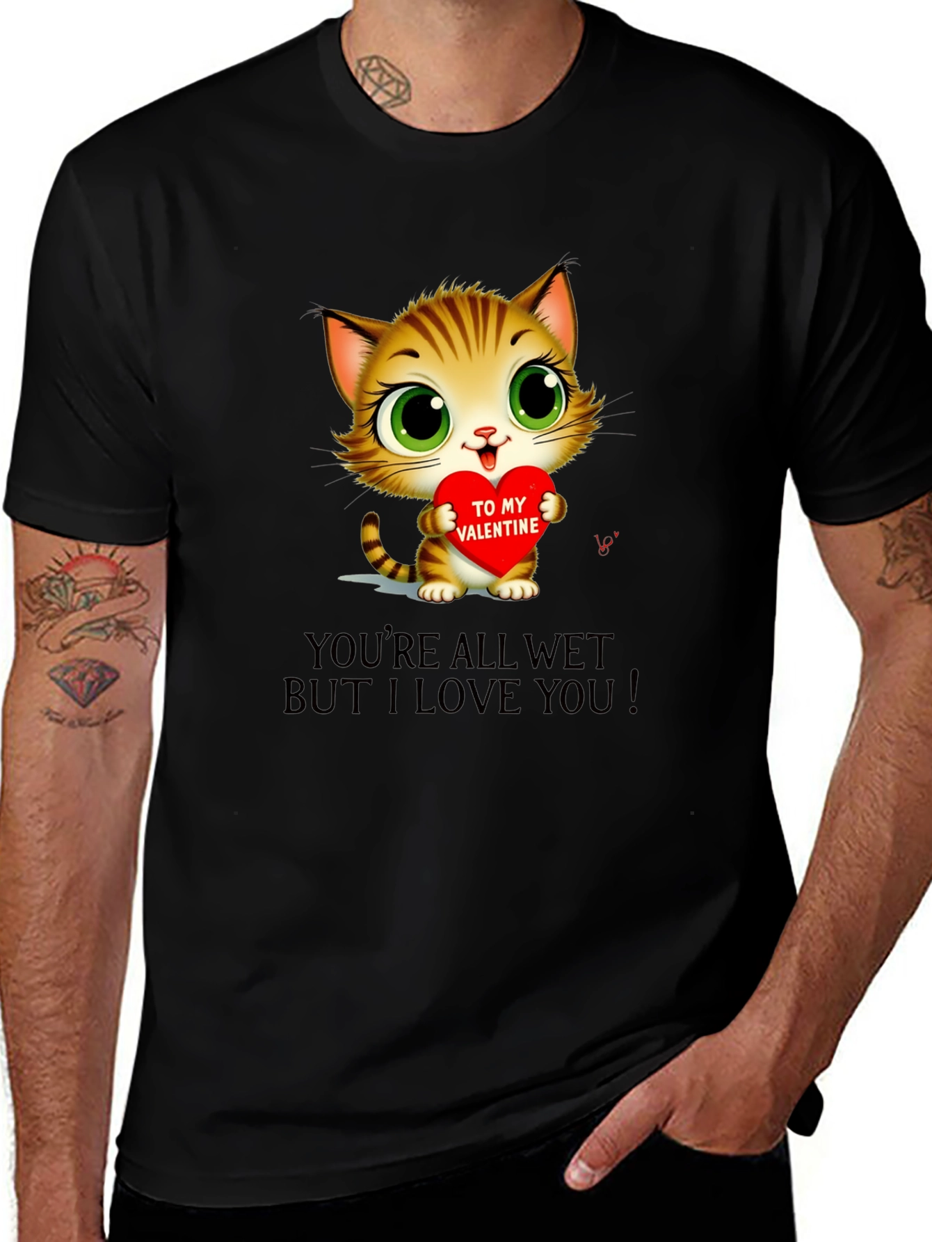 Cute Valentines Day Cat T-Shirt