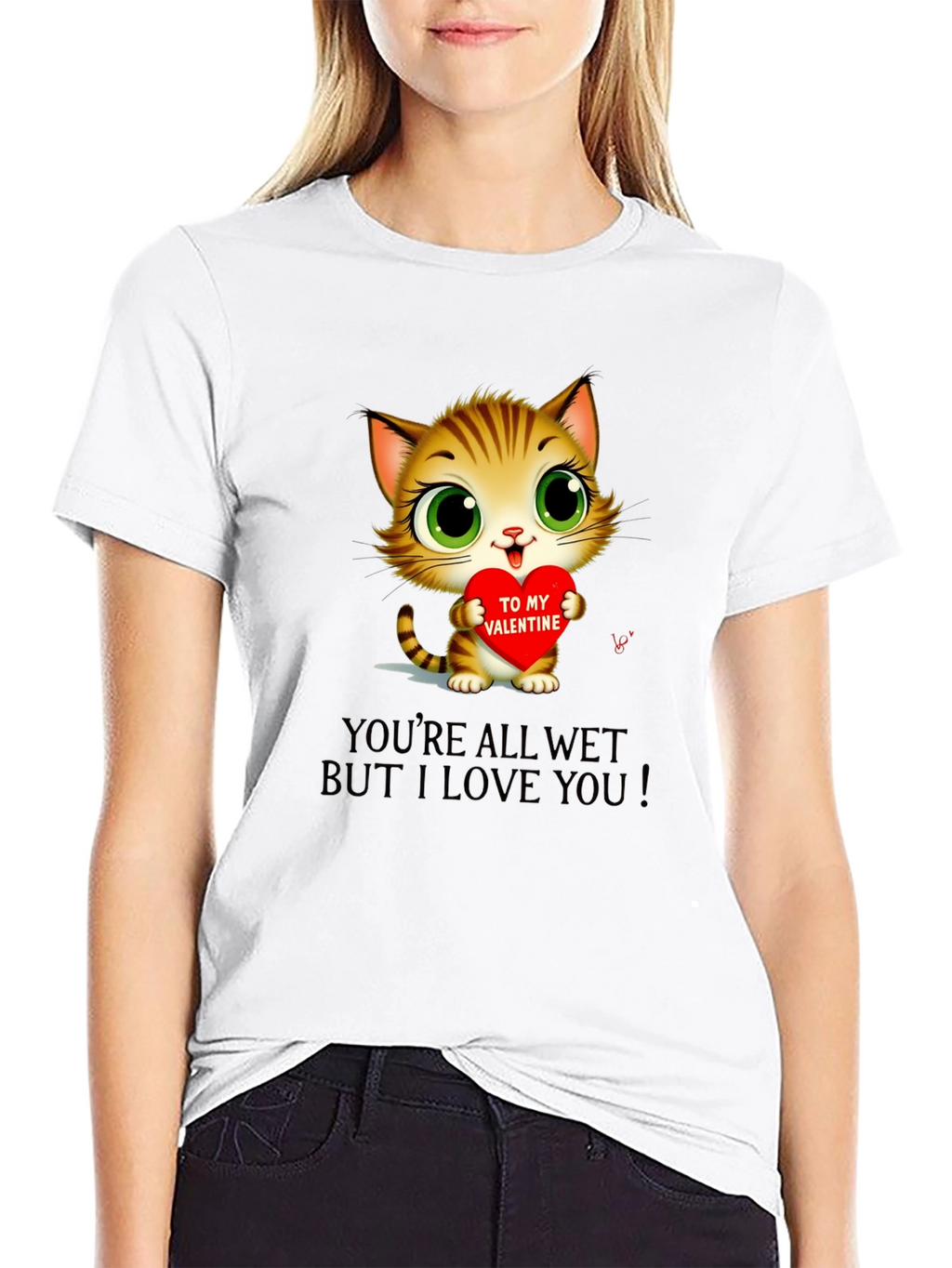 Cute Valentines Day Cat T-Shirt