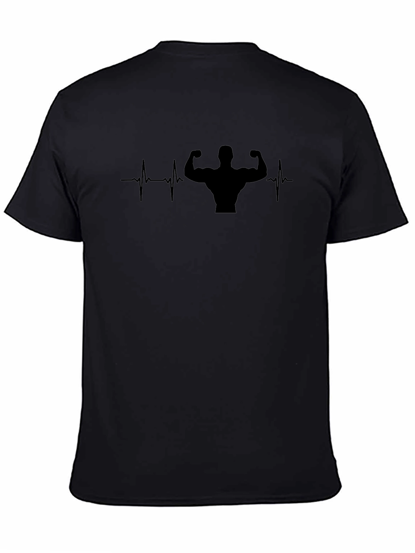 Bodybuilder Heartbeat Black T-Shirt