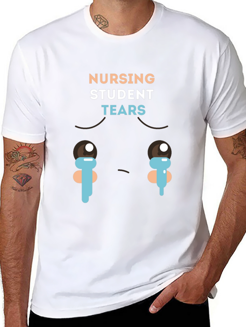 Nursing Student Tears Graphic T-Shirt - Black