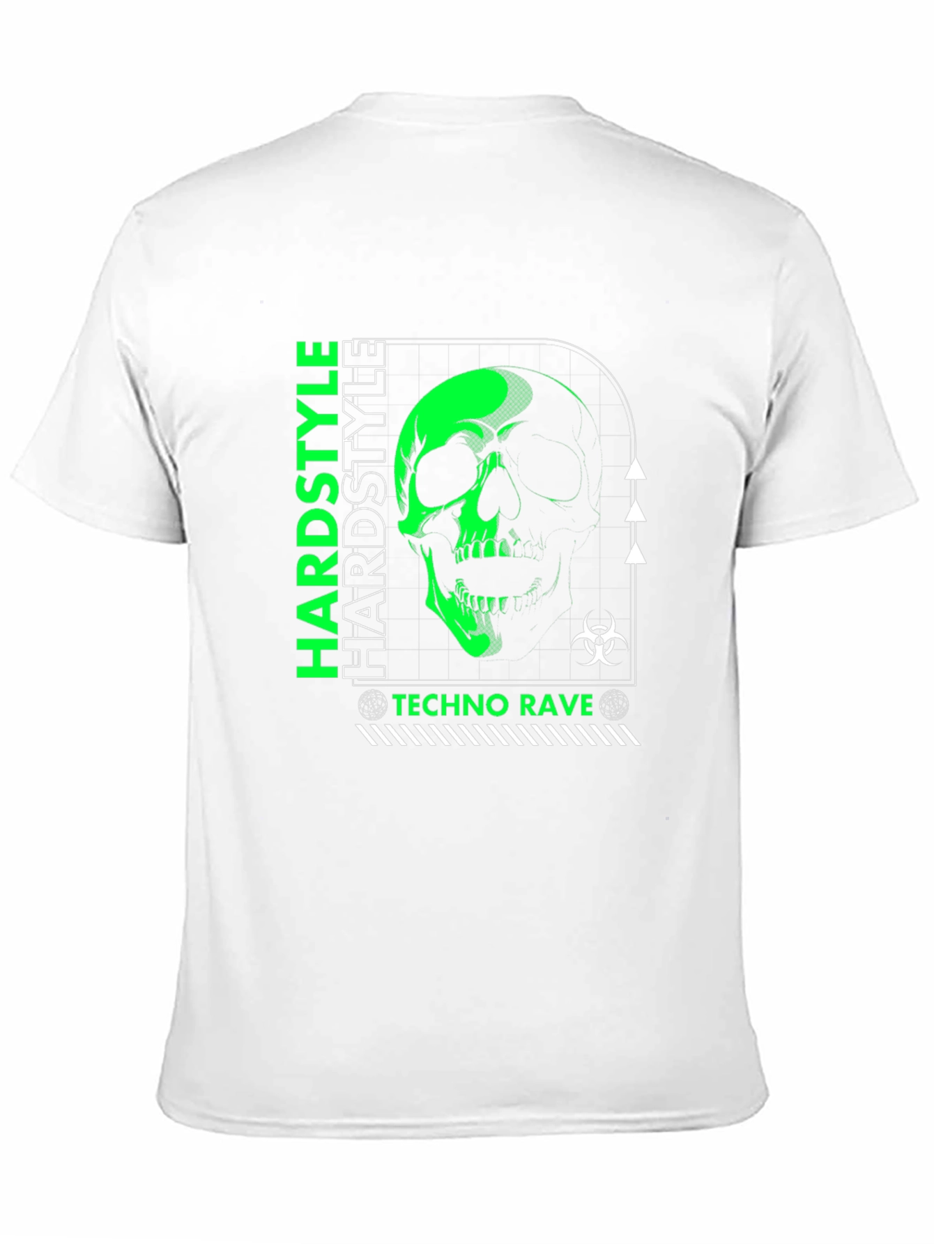 Hardstyle Techno Rave Skull Graphic Black T-Shirt