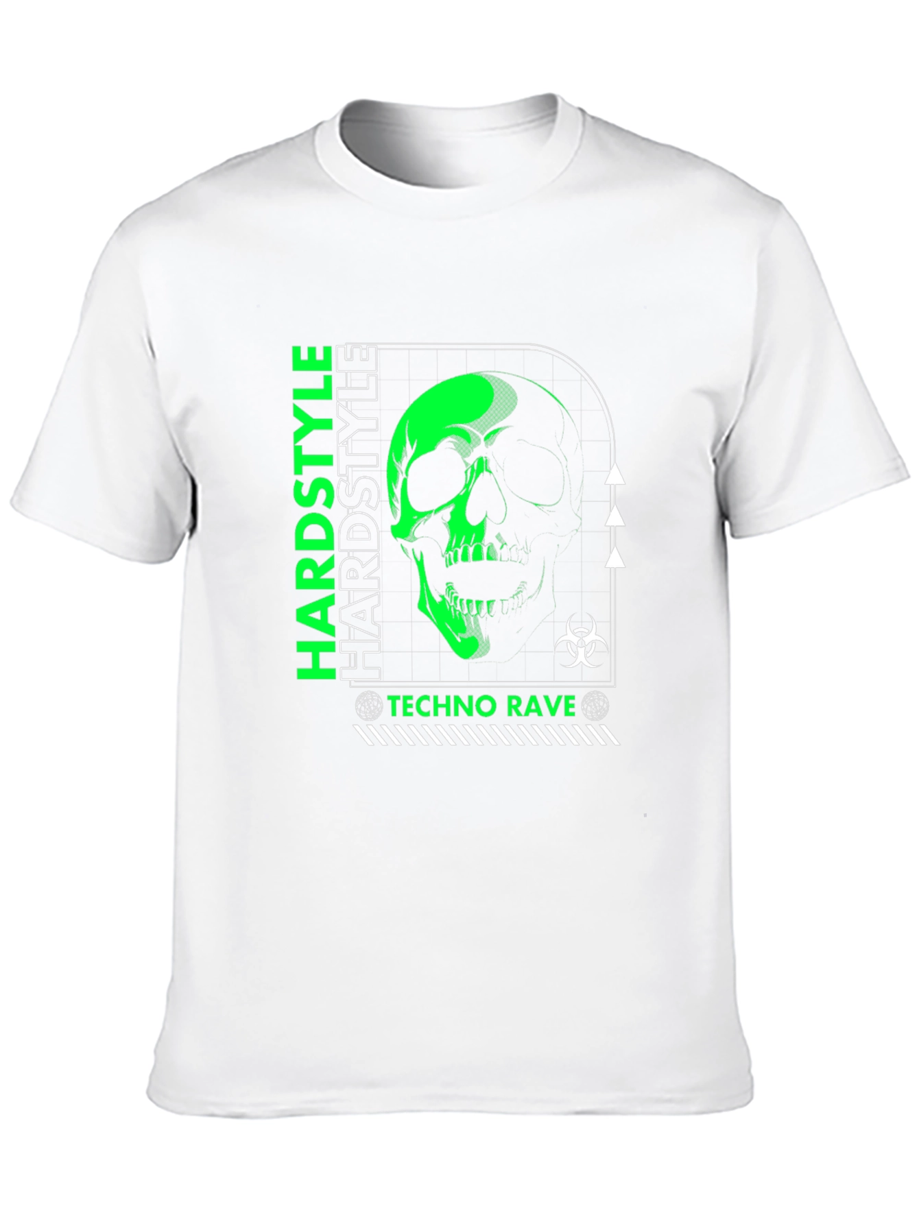 Hardstyle Techno Rave Skull Graphic Black T-Shirt