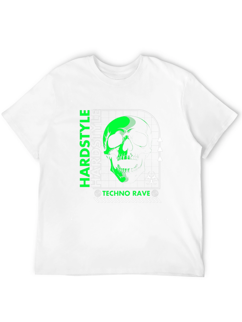 Hardstyle Techno Rave Skull Graphic Black T-Shirt