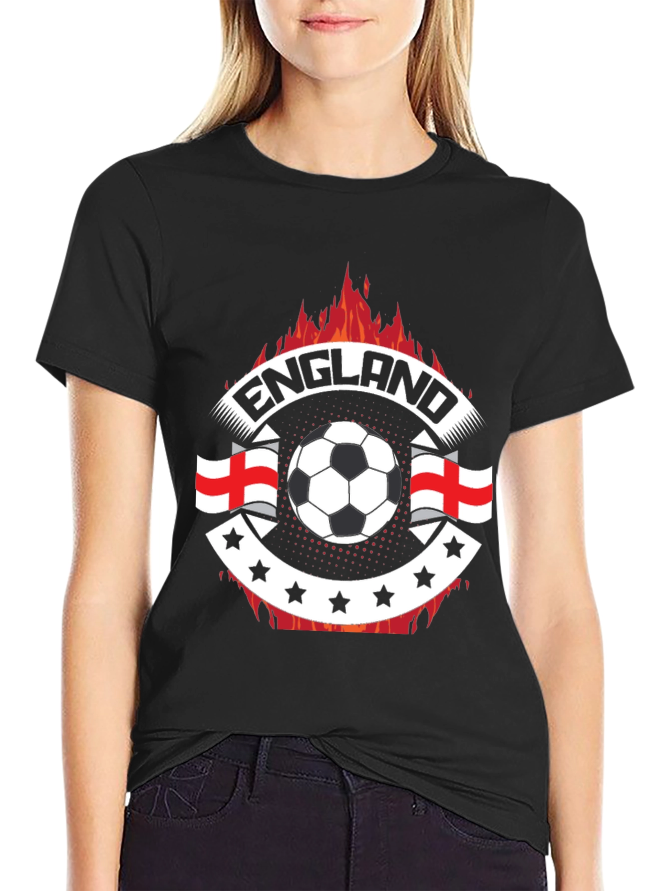 England Soccer Fire T-Shirt