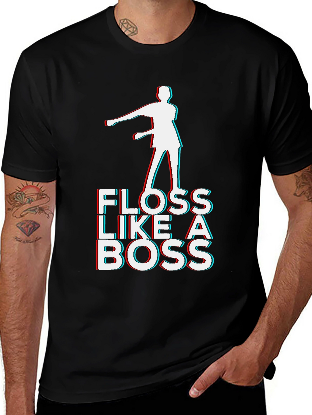 Floss Like a Boss Graphic T-Shirt - Black