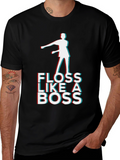 Floss Like a Boss Graphic T-Shirt - Black