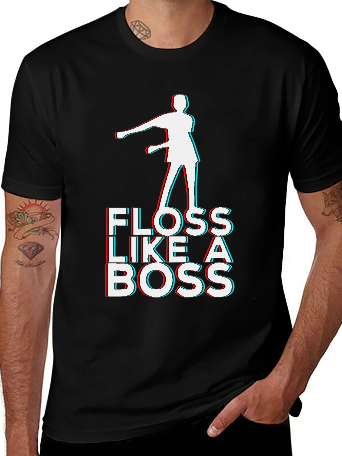 Floss Like a Boss Graphic T-Shirt - Black