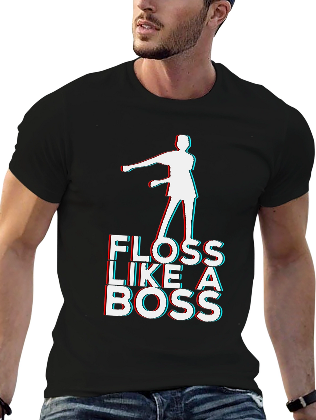 Floss Like a Boss Graphic T-Shirt - Black
