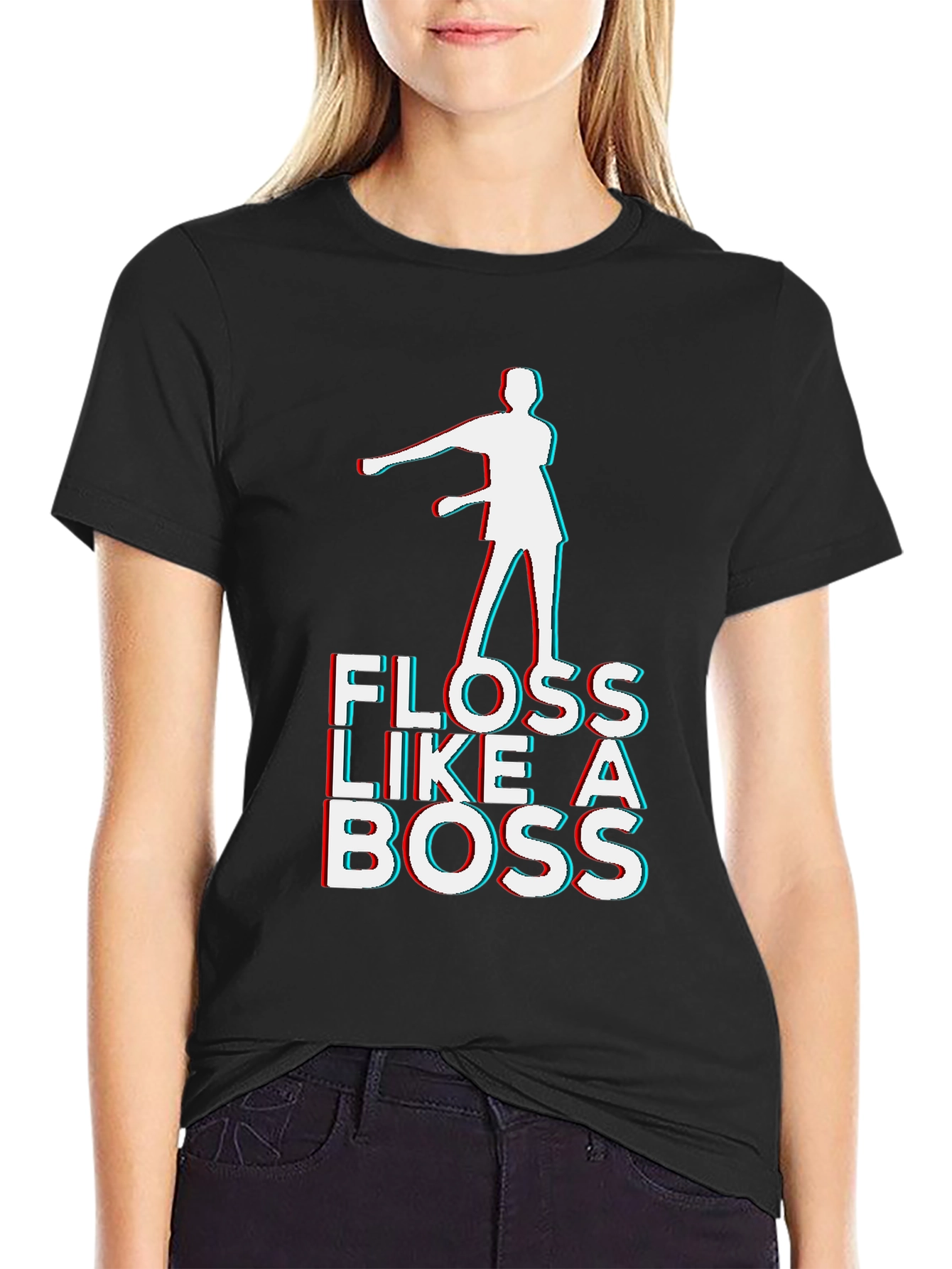 Floss Like a Boss Graphic T-Shirt - Black