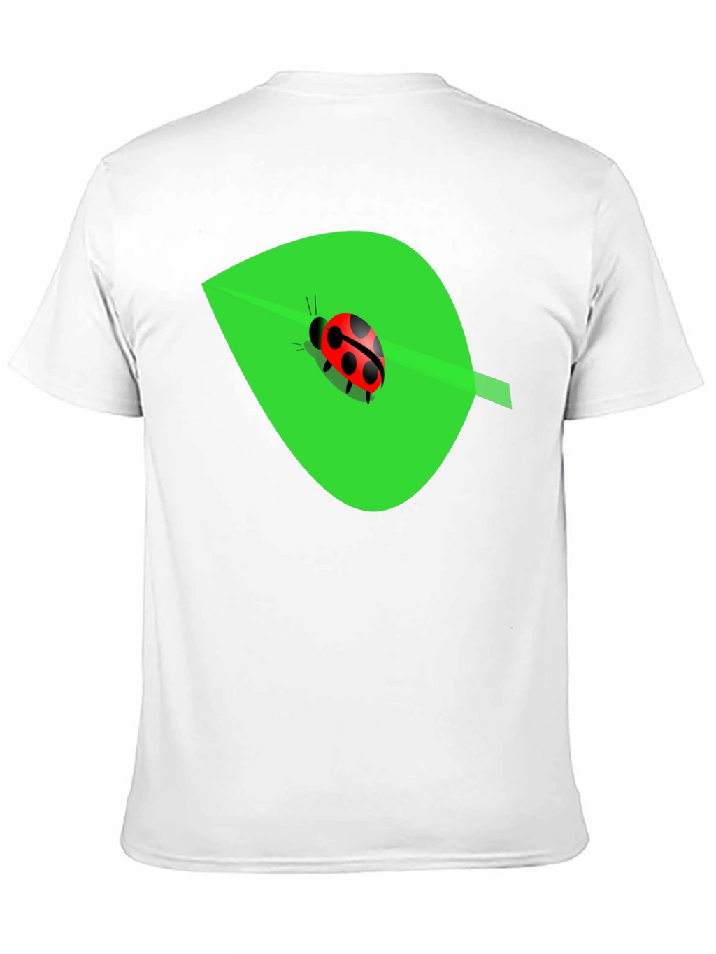 Ladybug on Leaf Graphic Tee - Black Cotton Blend