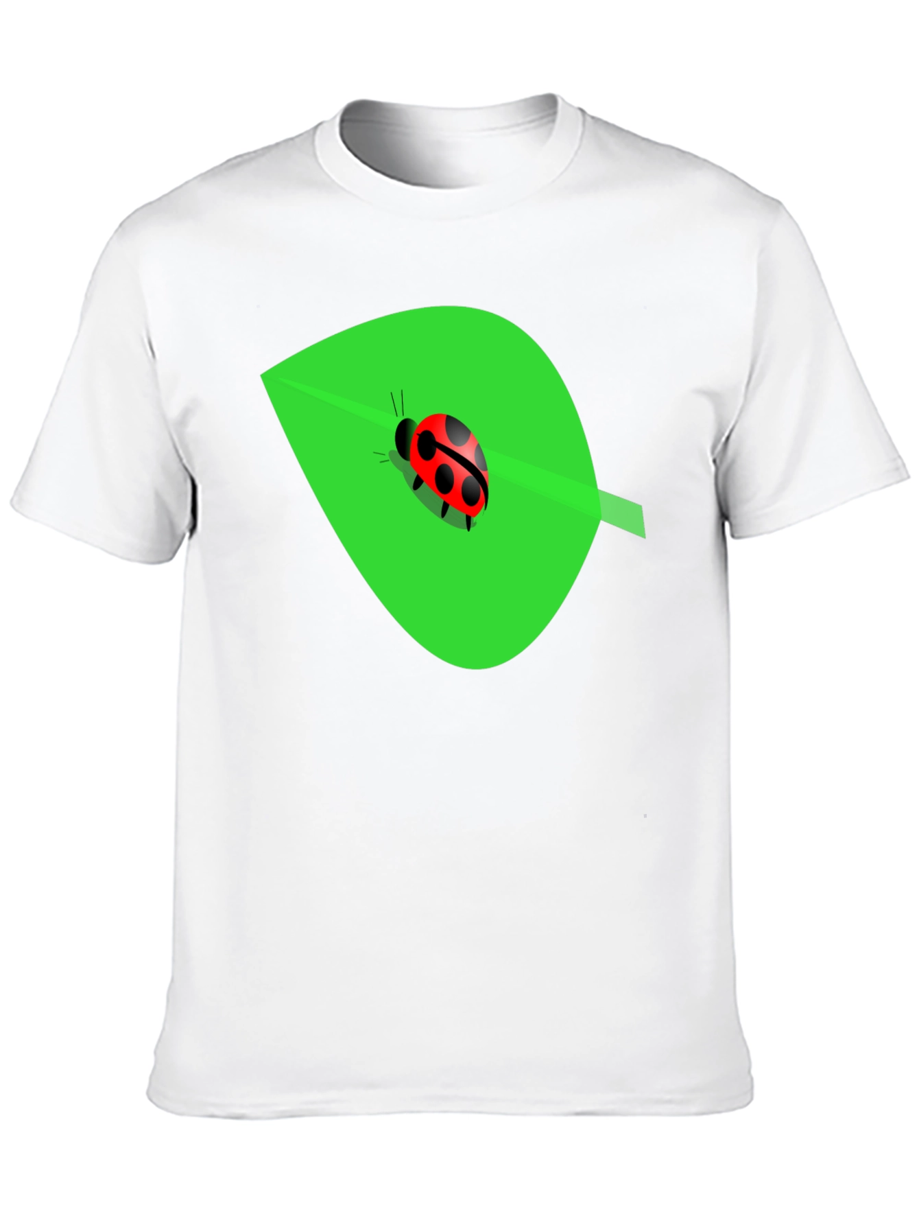 Ladybug on Leaf Graphic Tee - Black Cotton Blend