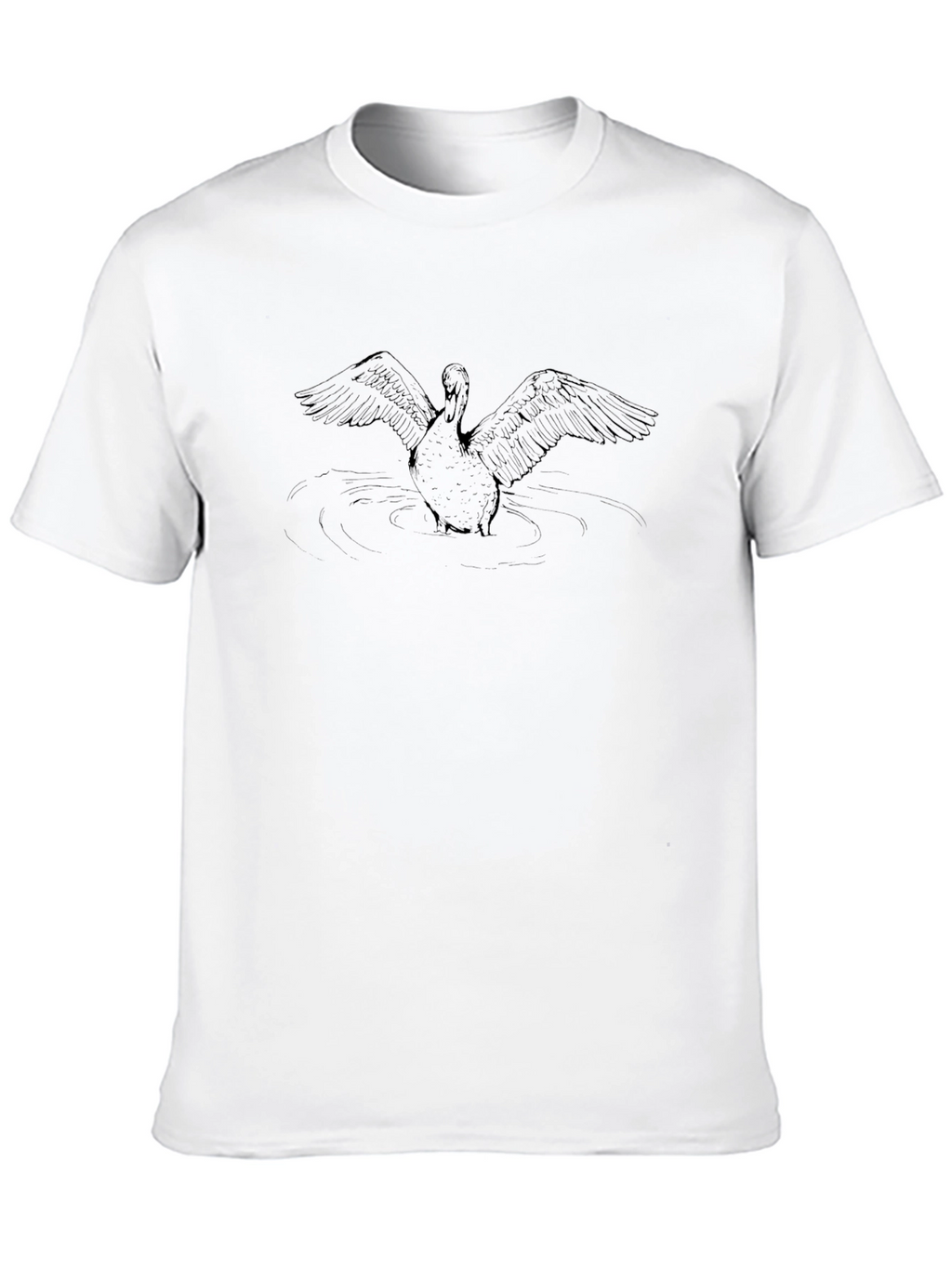 Black T-Shirt with Pelican Design