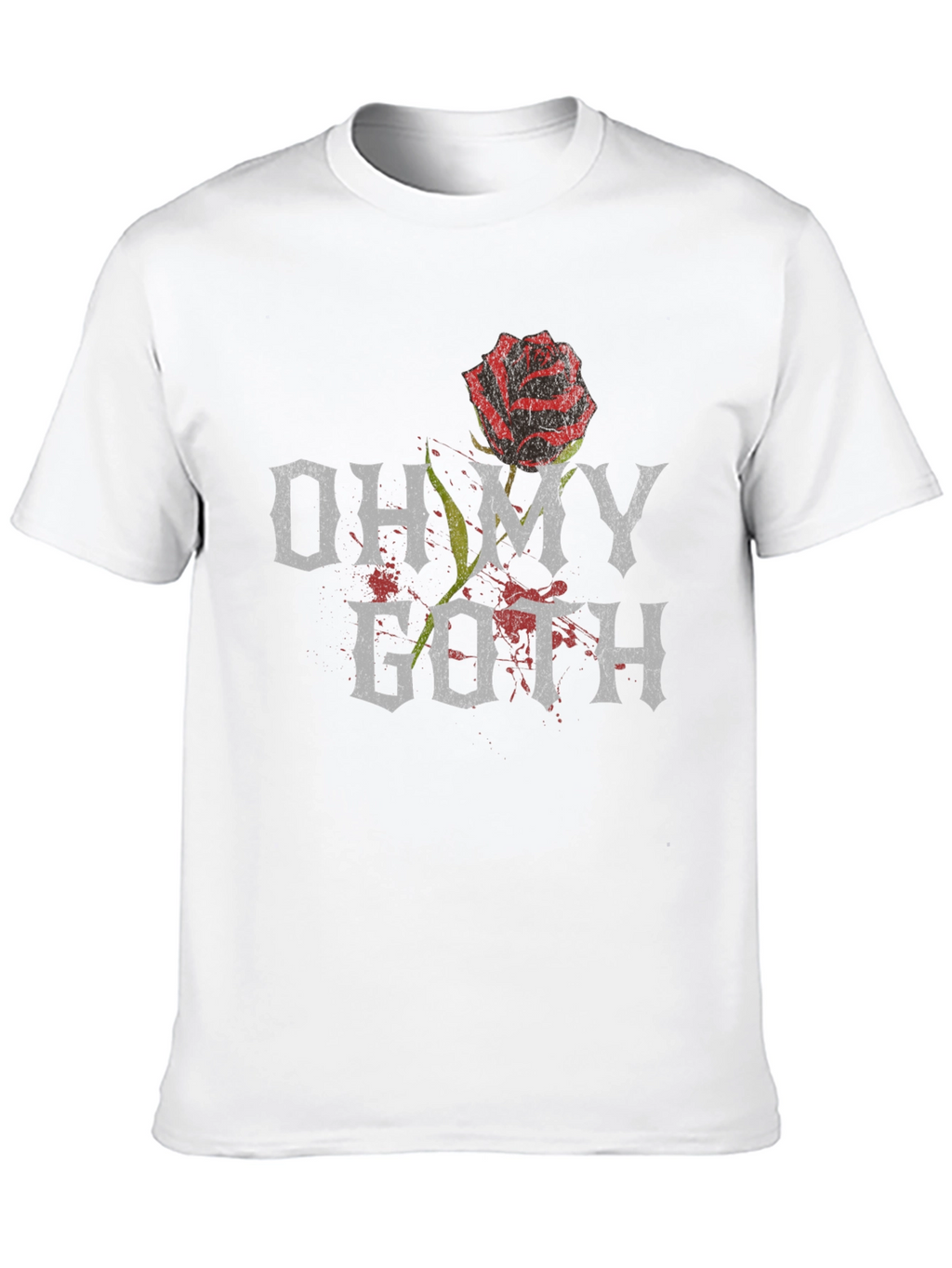 Oh My Goth T-Shirt with Rose Graphic