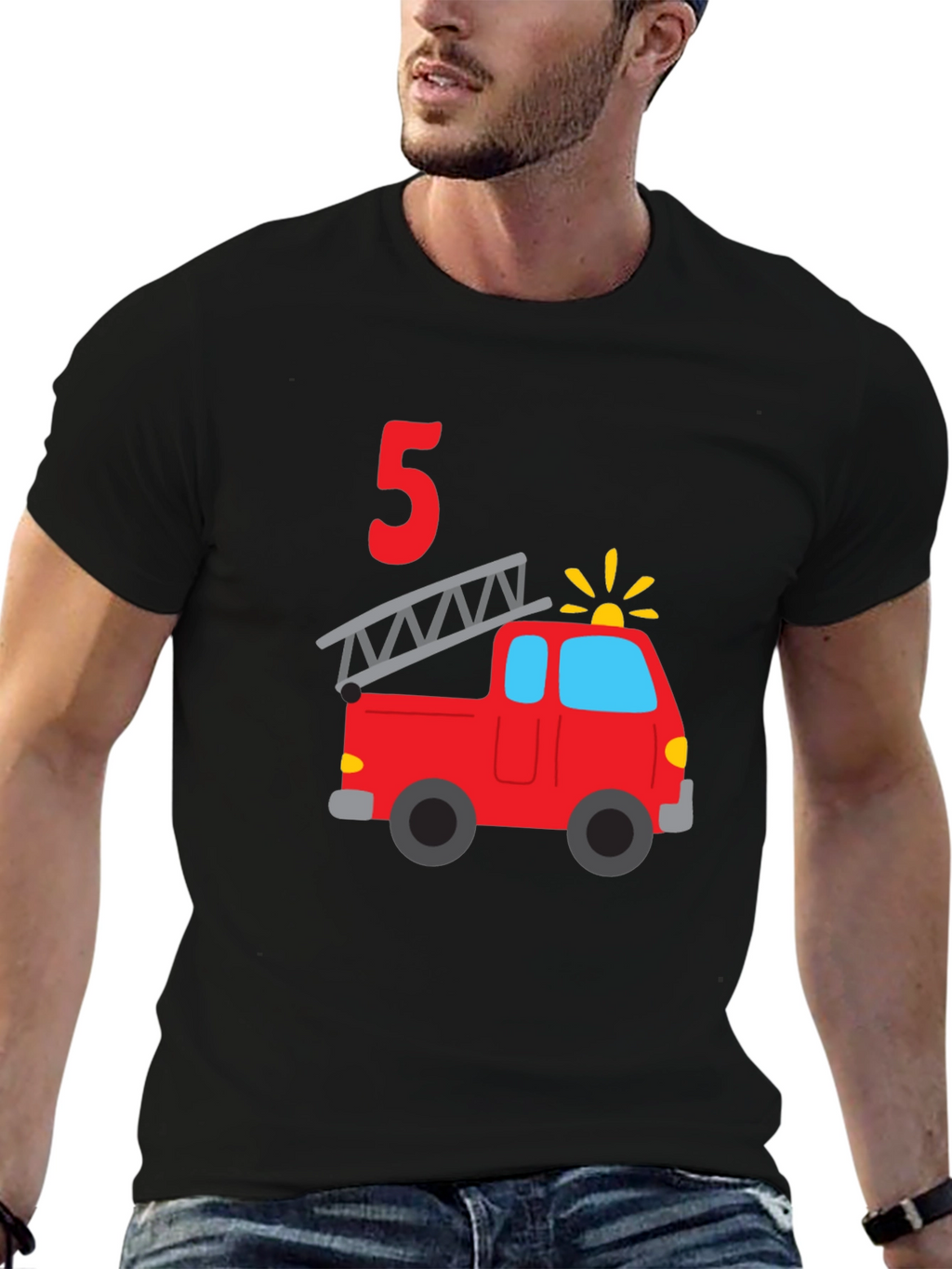 Fire Truck 5th Birthday T-Shirt