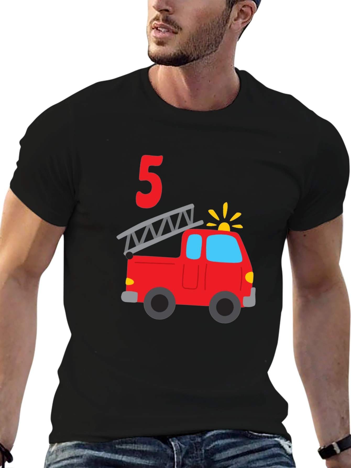 Fire Truck 5th Birthday T-Shirt