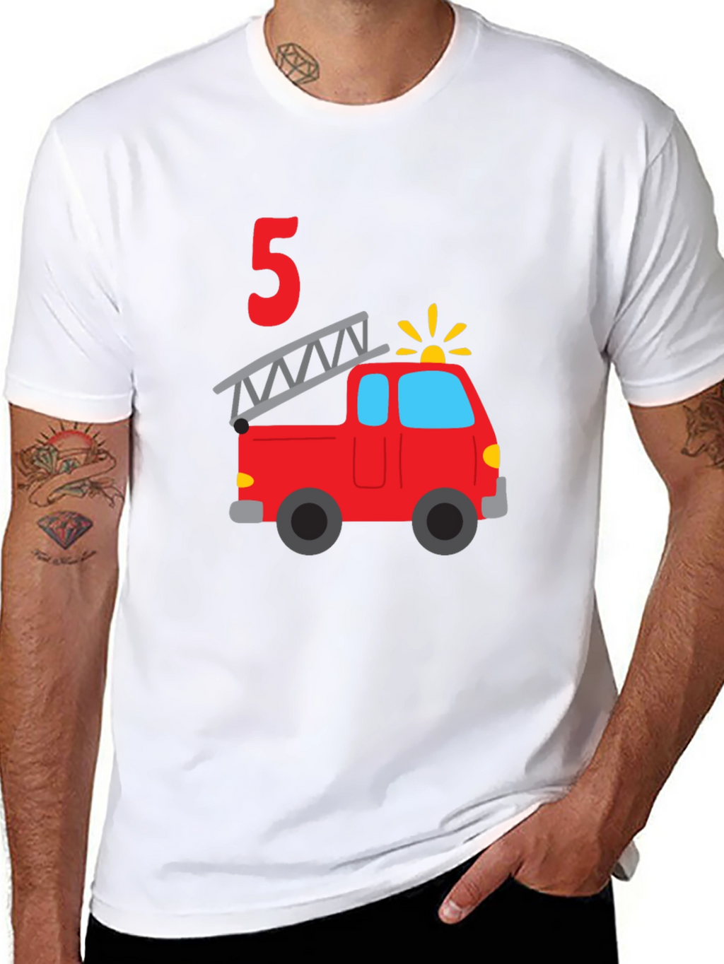 Fire Truck 5th Birthday T-Shirt